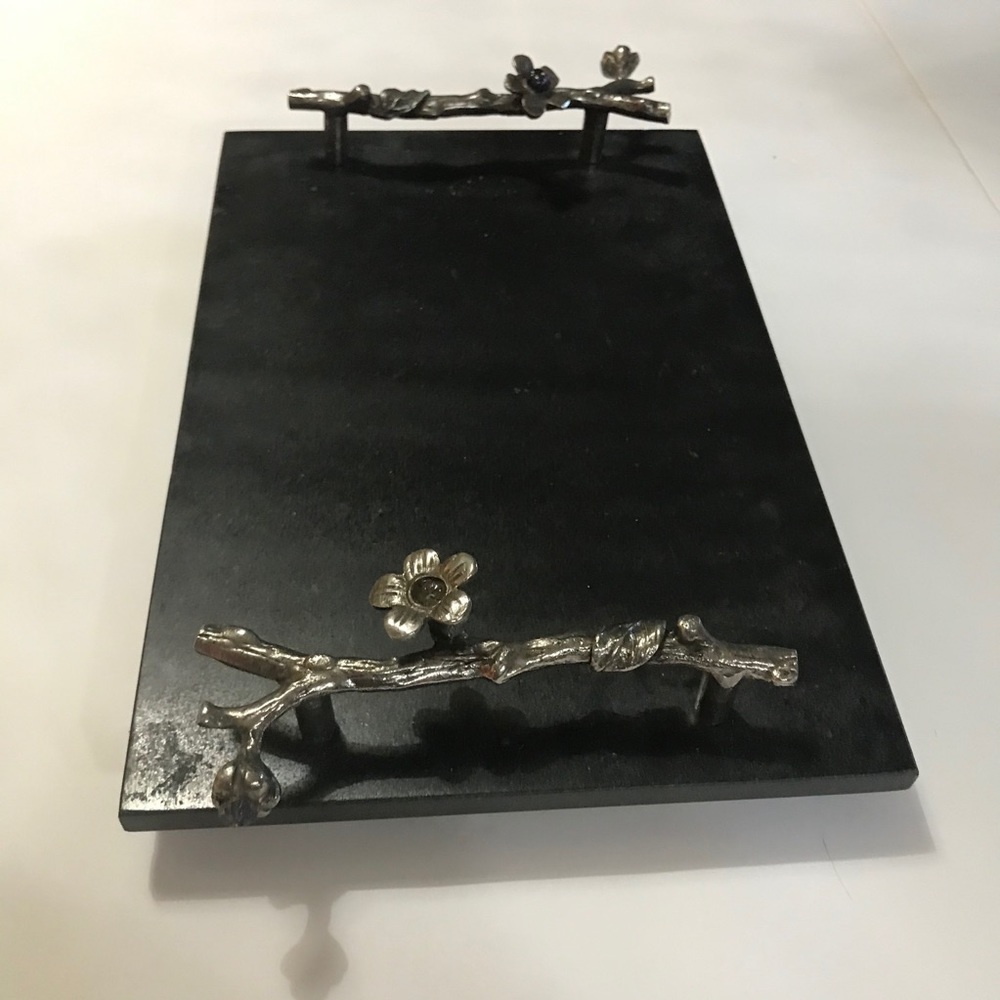 Stone cheese tray with cutting knife